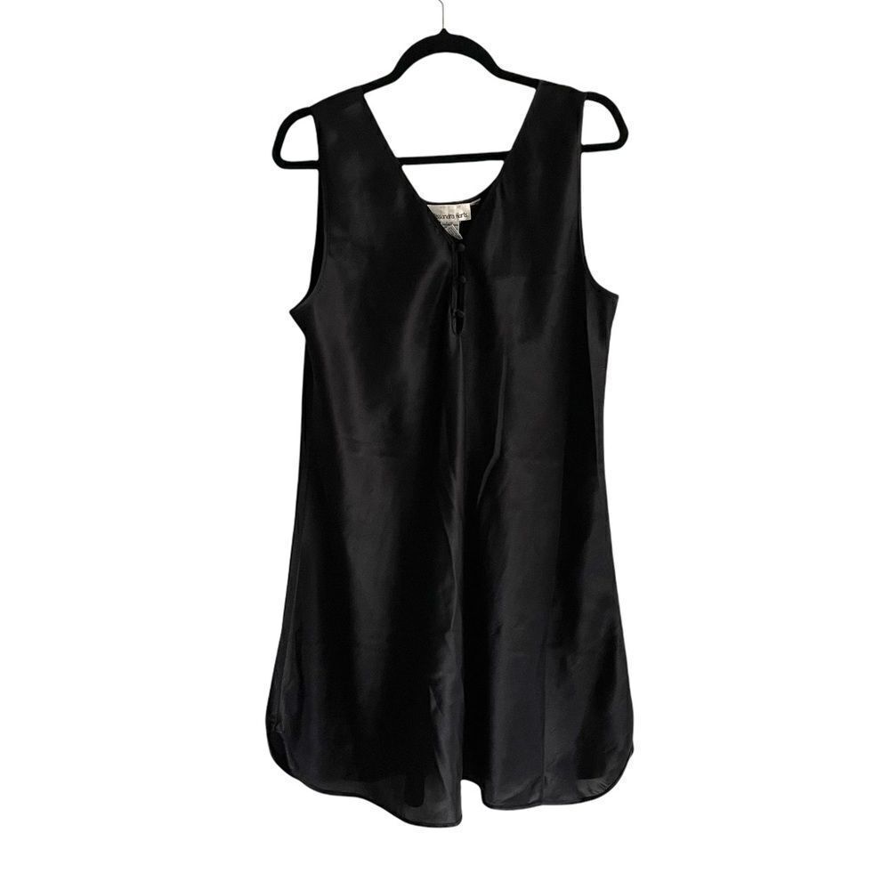 CASSANDRA HARTS Black Sleeveless Short Nightdress Nightgown Chemise L